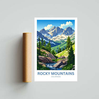 Rocky Mountains Travel Poster - Natural Wonder of Colorado