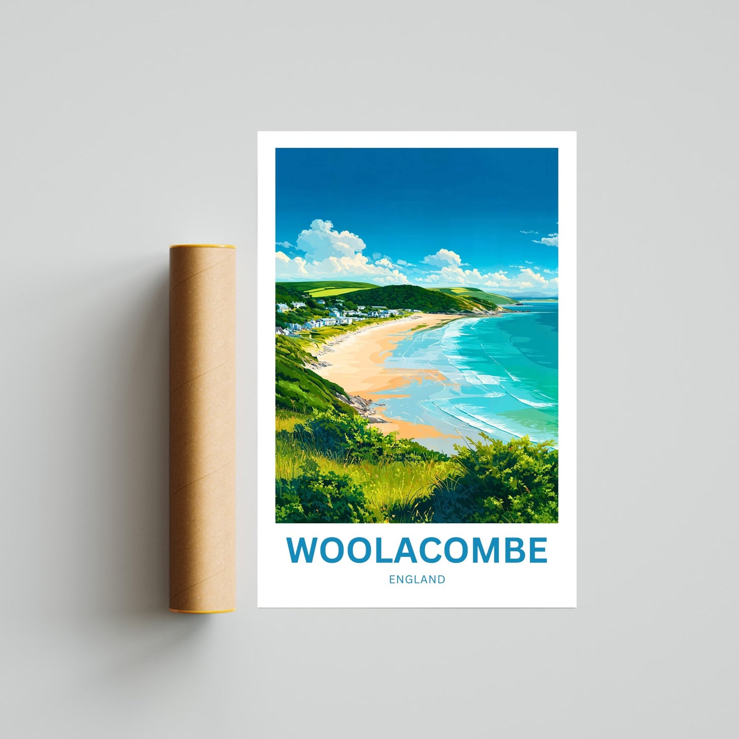 Woolacombe Travel Poster - Beachfront Bliss