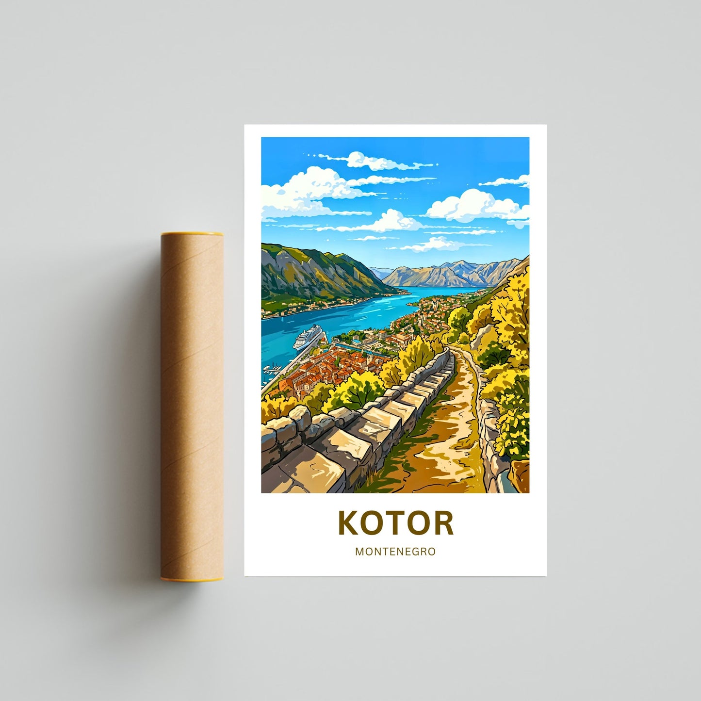 Kotor Travel Poster -  Montenegro Stunning View