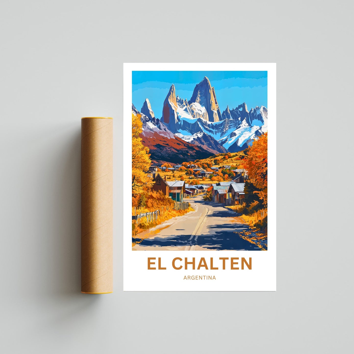 El Chalten Travel Poster - Captivating Mountains Villages
