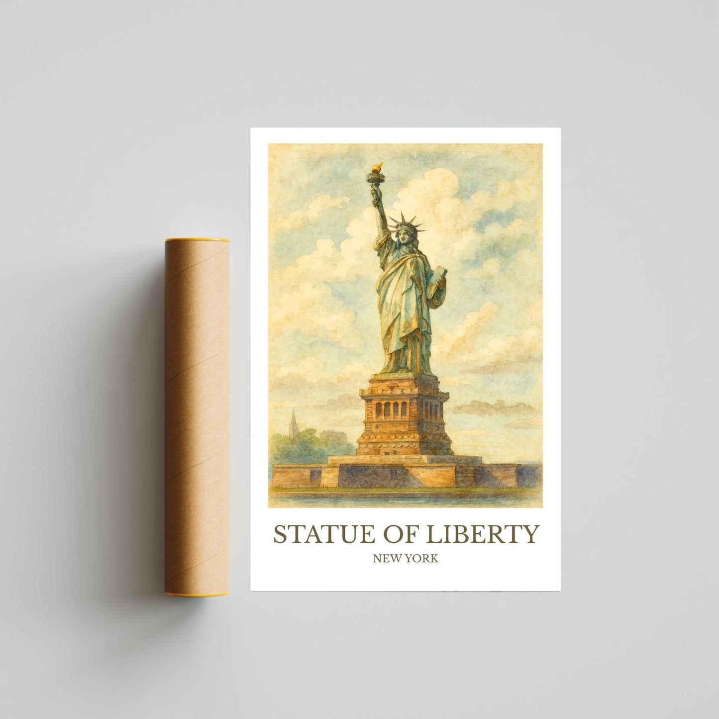 Statue of Liberty, Watercolor design poster, New York Print, Statue of Liberty Wall Art