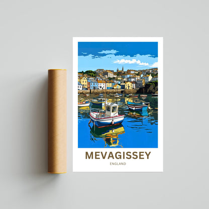 Mevagissey Travel Poster- Captivating Fishing Village England