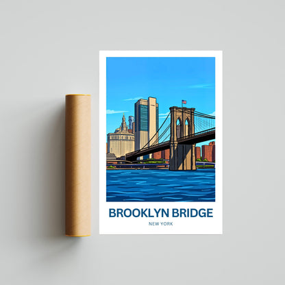 Brooklyn Bridge Travel Poster -  Metropolitan Icon