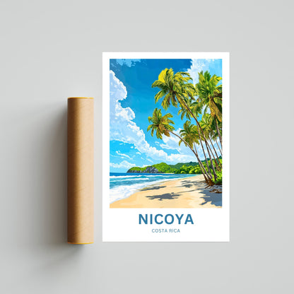 Nicoya Peninsula Travel Poster  - Breathtaking Relaxing Beach Costa Rica