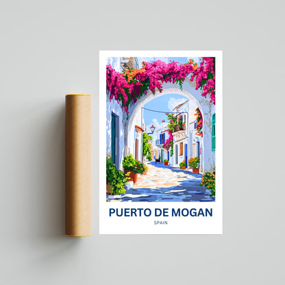 Puerto de Mogán Travel Poster - Blooming Paradise Street