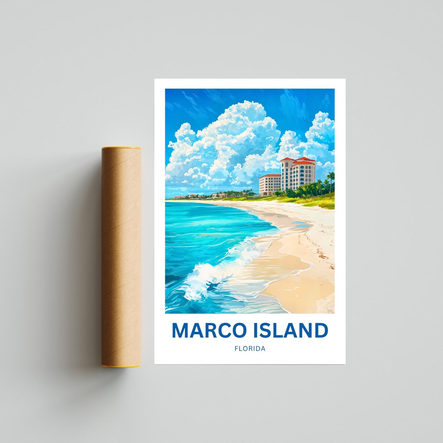 Marco Island Travel Poster- Escape to Sun-Kissed Island Shores of Florida