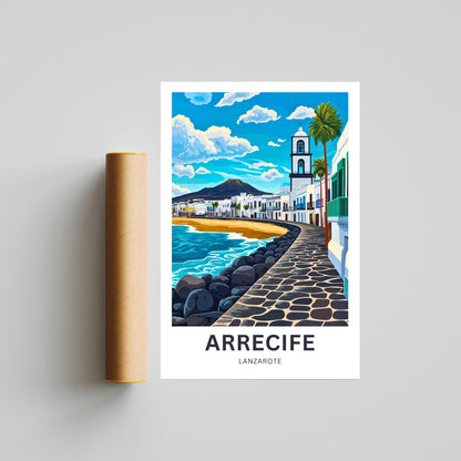 Arrecife Travel Poster- Lanzarote Coastal Charm