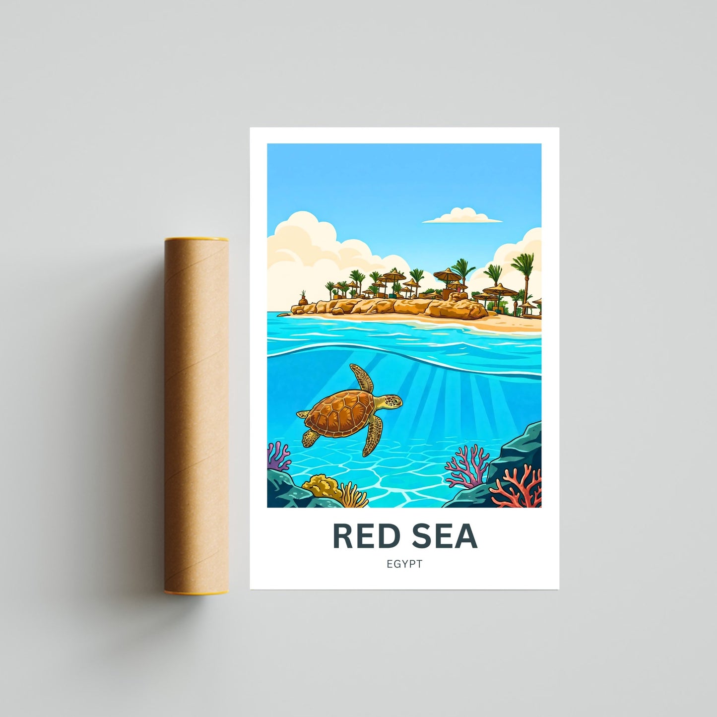 Red Sea Travel Poster  - Beneath the Red Sea