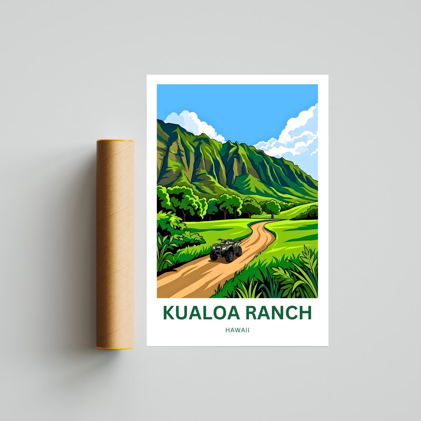 Kualoa Ranch  Travel Poster - Hawaiian horizons