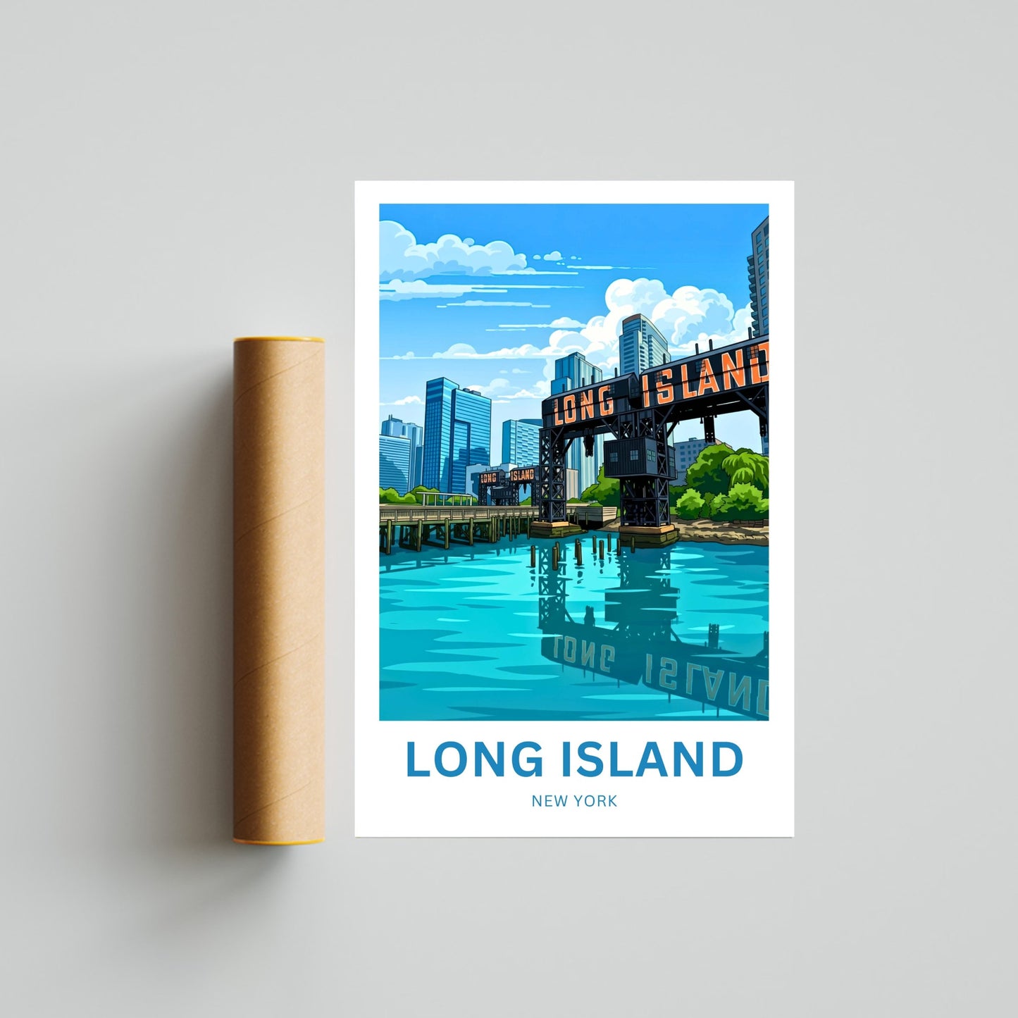 Long Island Travel Poster -  City Coastal New York