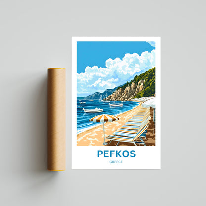 Pefkos Travel Poster - Greece