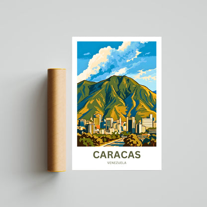 Caracas Travel Poster - Where Mountains Meet the City
