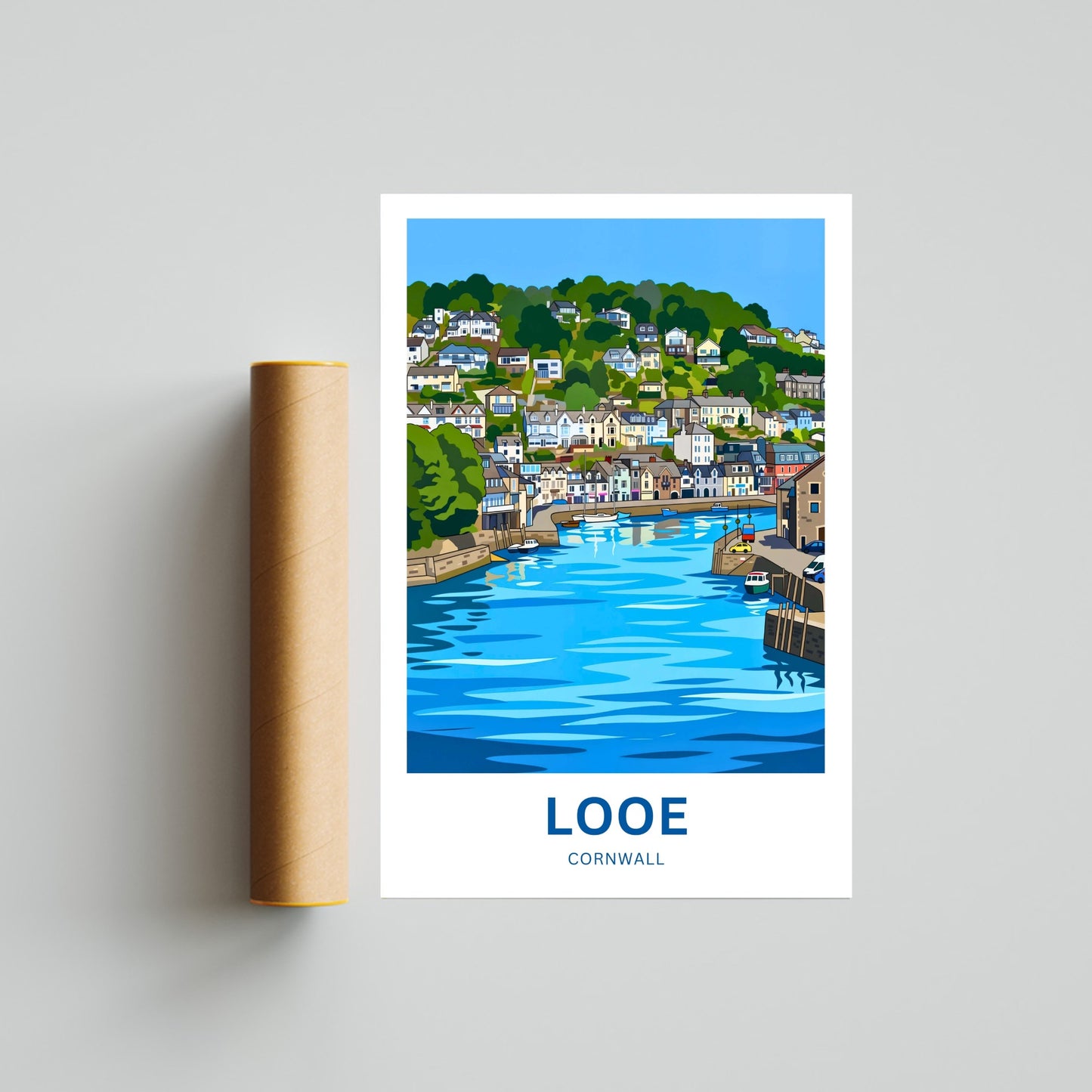 Looe  Travel Poster - Cornwall
