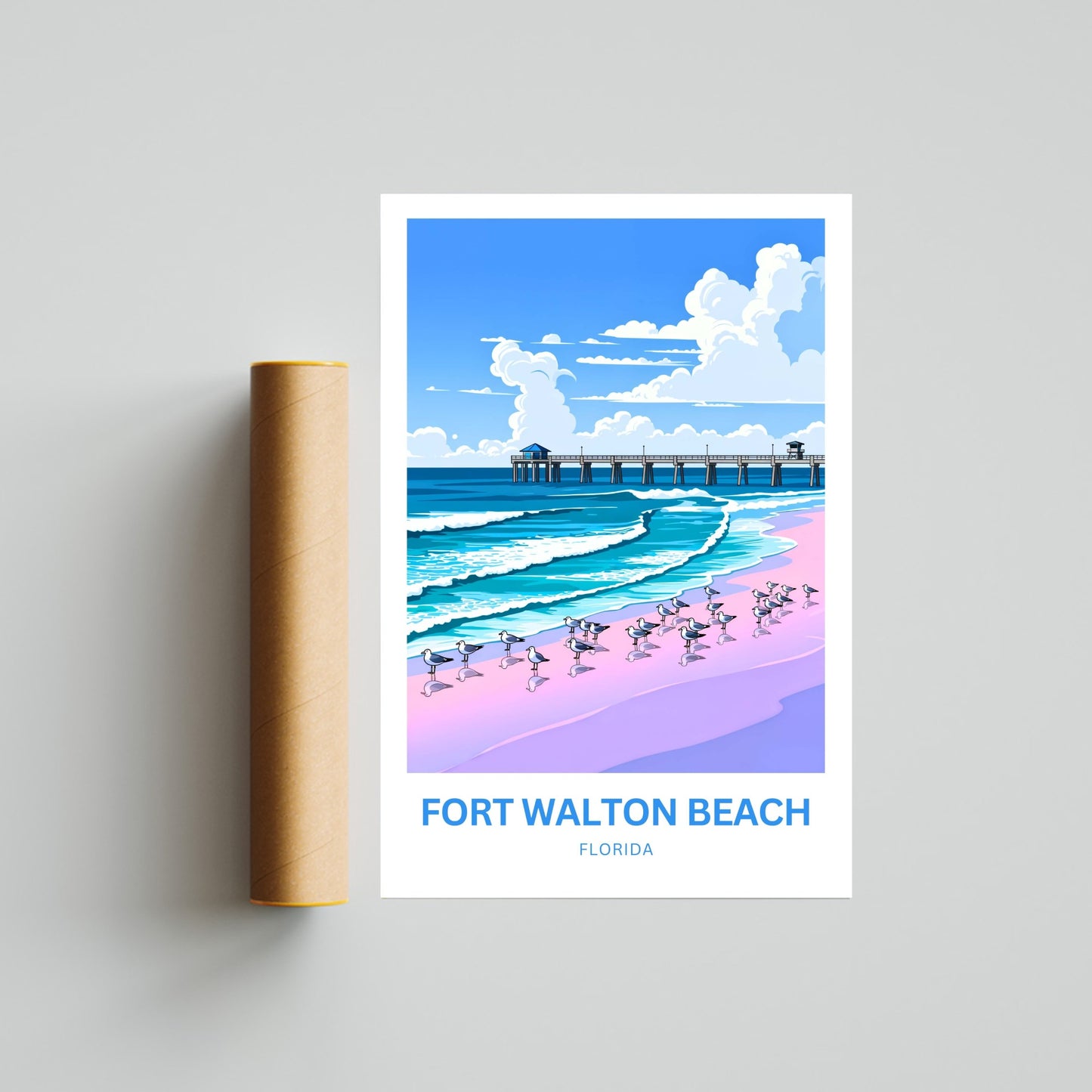 Fort Walton Beach Travel Poster - Life’s Better at the Beach