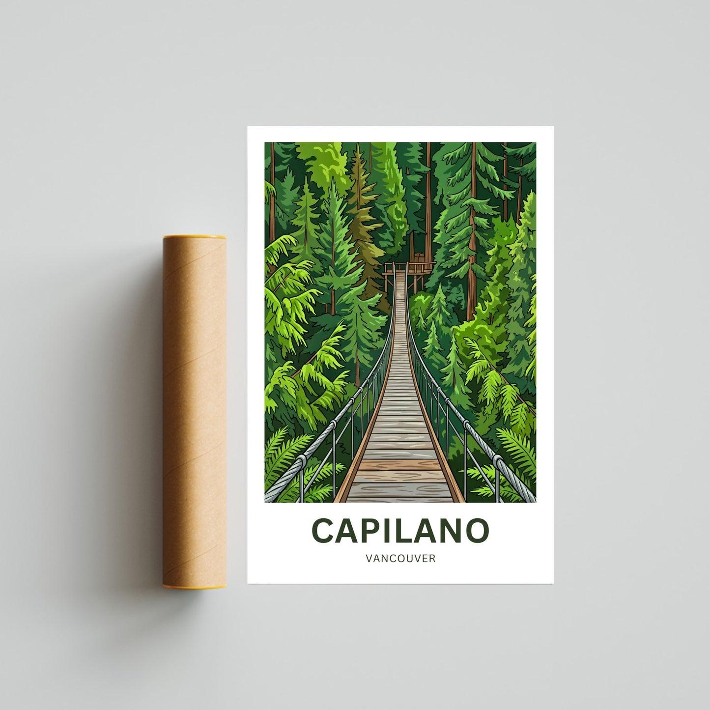 Capilano Suspension Bridge  Travel Poster - Timeless crossing