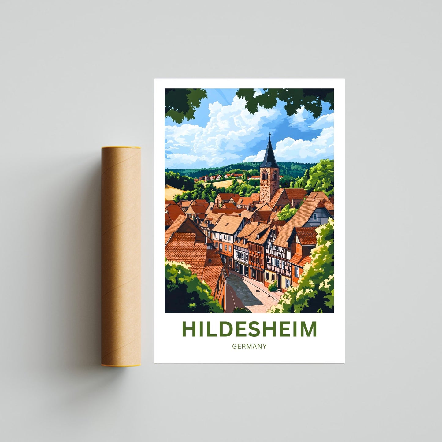 Hildesheim Travel Poster- Germany’s Medieval Jewel