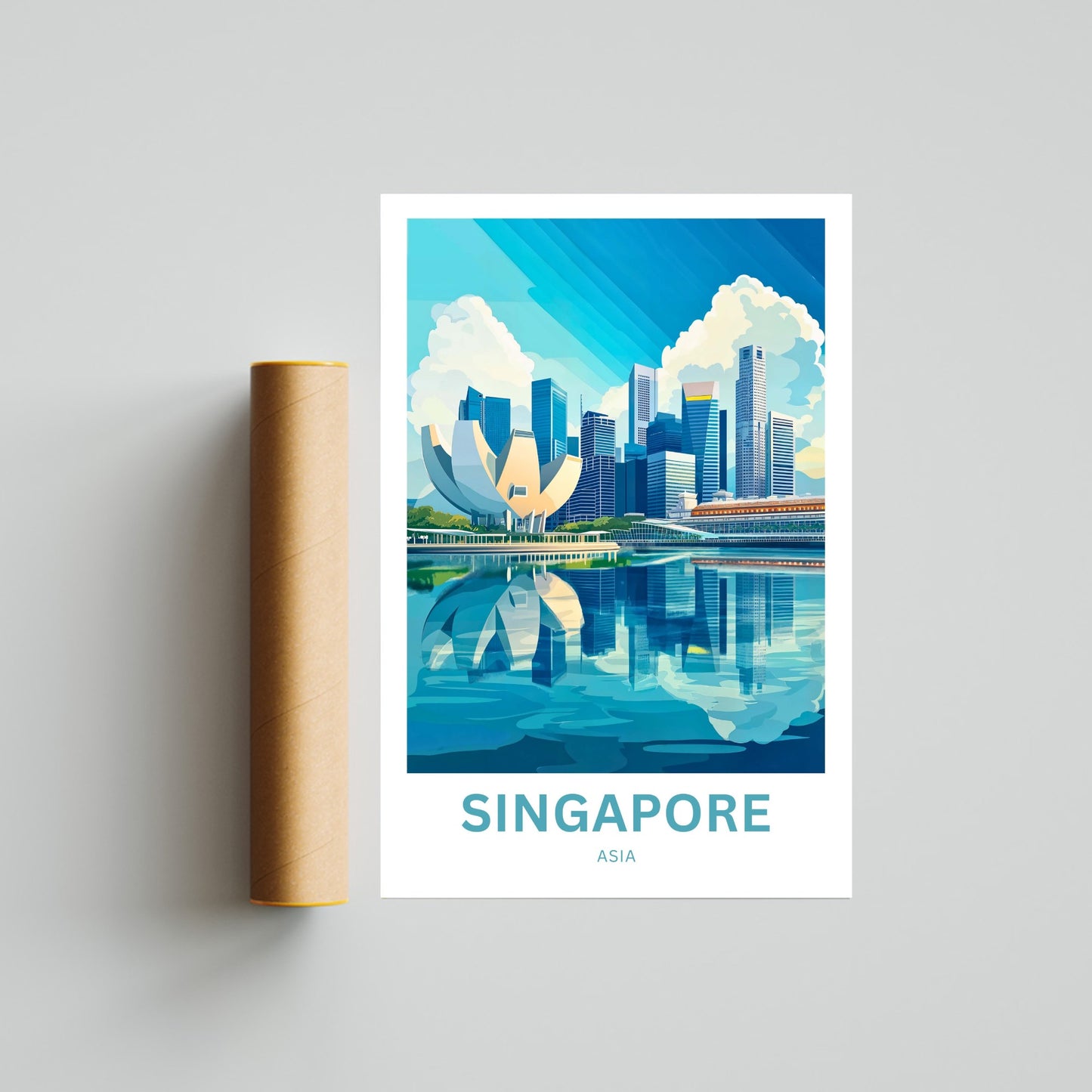 Singapore Travel Poster - Skyline Serenity