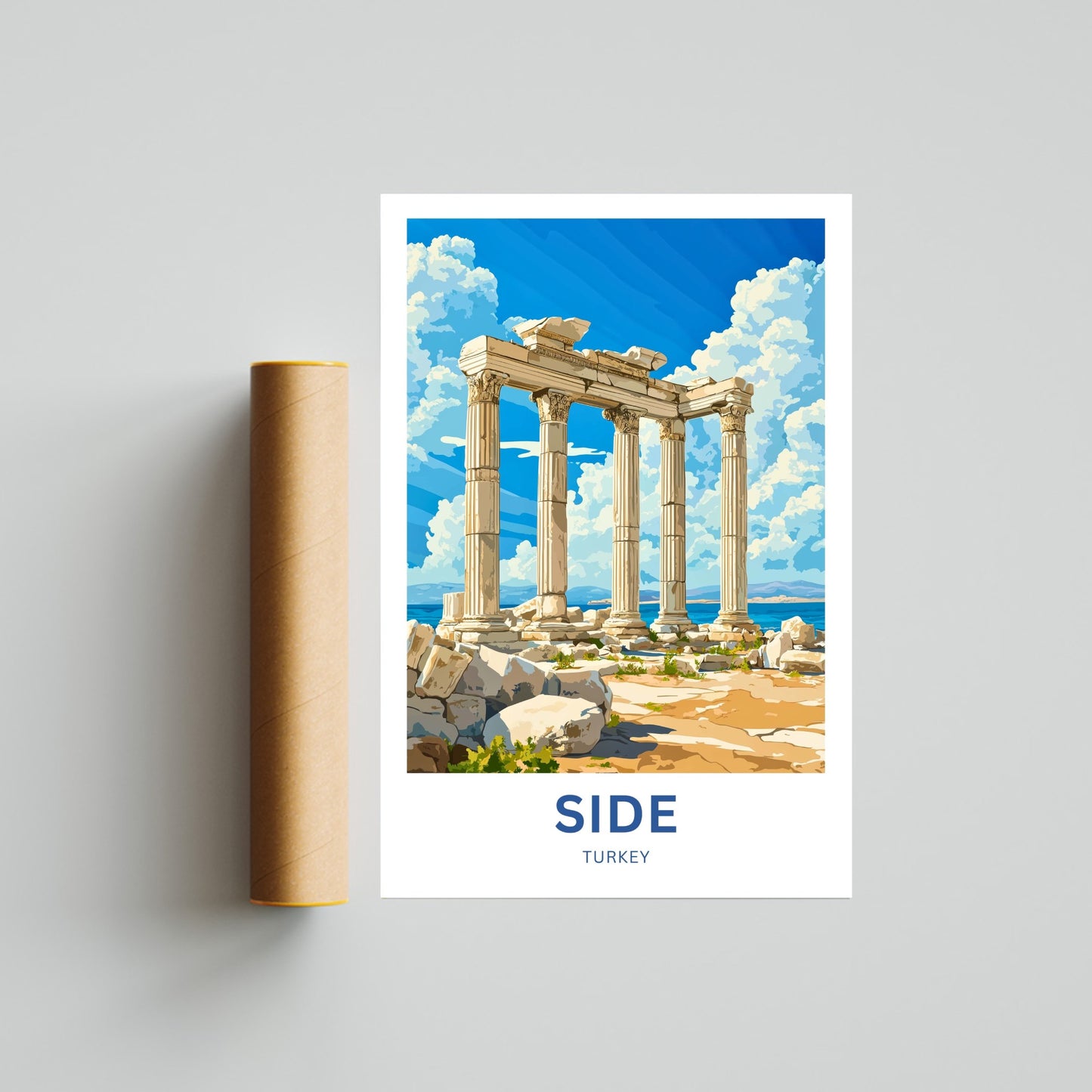 Side, Turkey Travel Poster - Apollo’s Temple