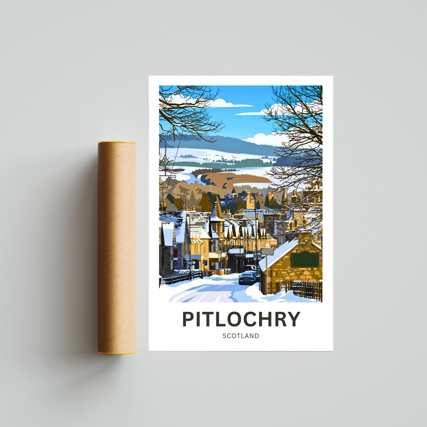 Pitlochry, Scotland Travel Poster