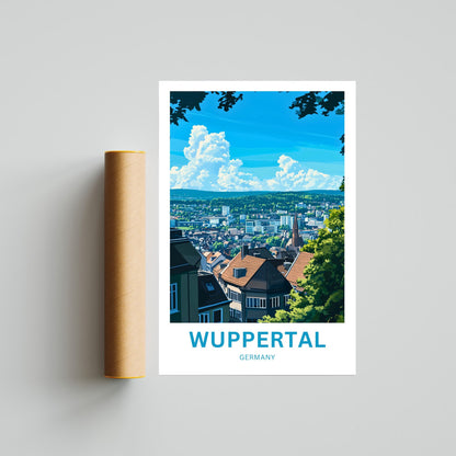 Wuppertal Travel Poster- Schwebebahn Dreams