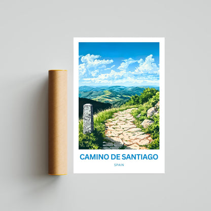 Camino de Santiago Travel Poster - Breathtaking Scenery of the Camino