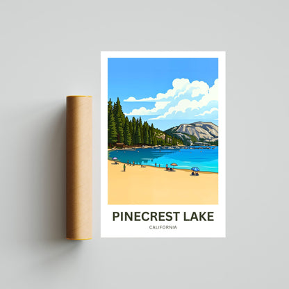 Pinecrest Lake Travel Poster - Whispering Pines Lake