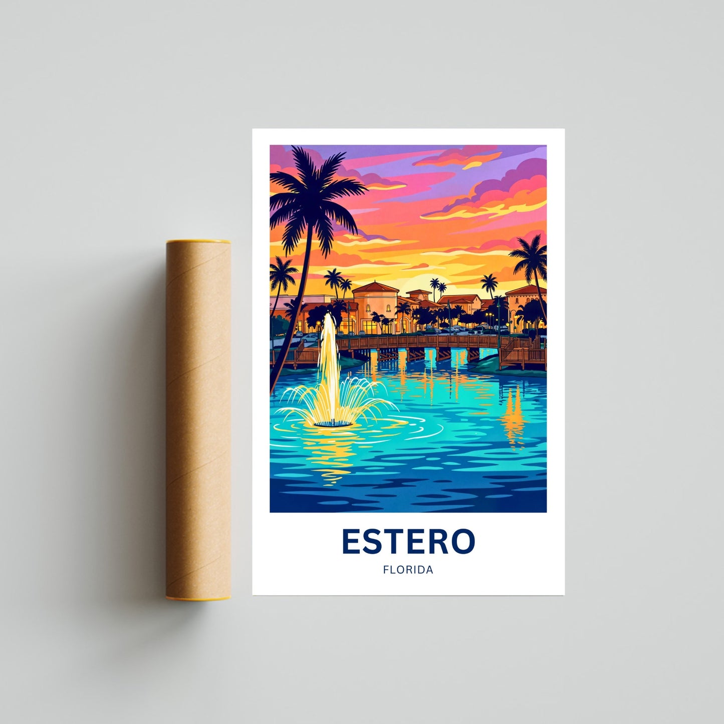 Estero Travel Poster - Golden Hour Escape