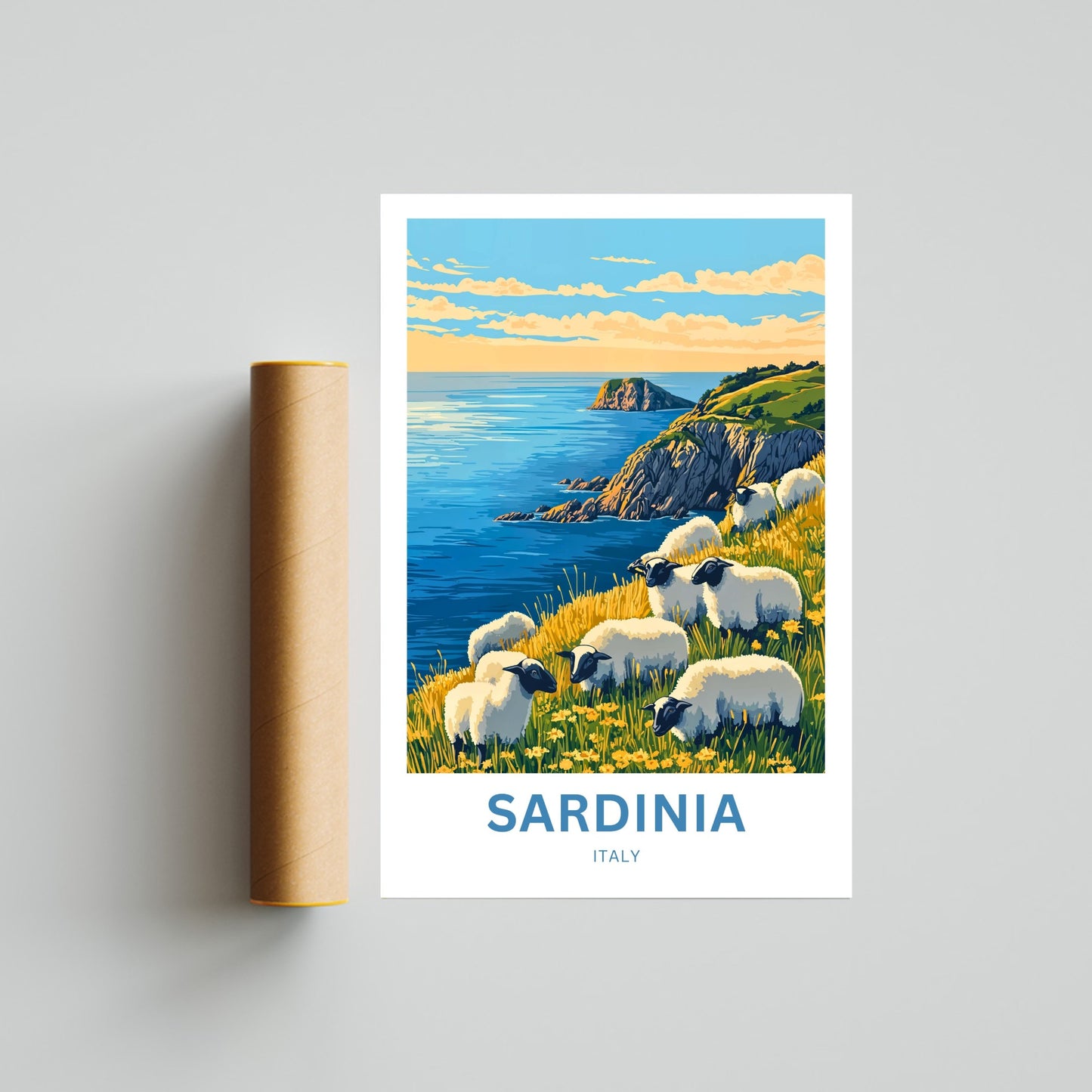 Sardinia Travel Poster - Captivating View of Sheperds