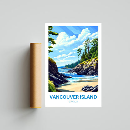Vancouver Island Travel Poster - Wild Shores and Whispering Trees