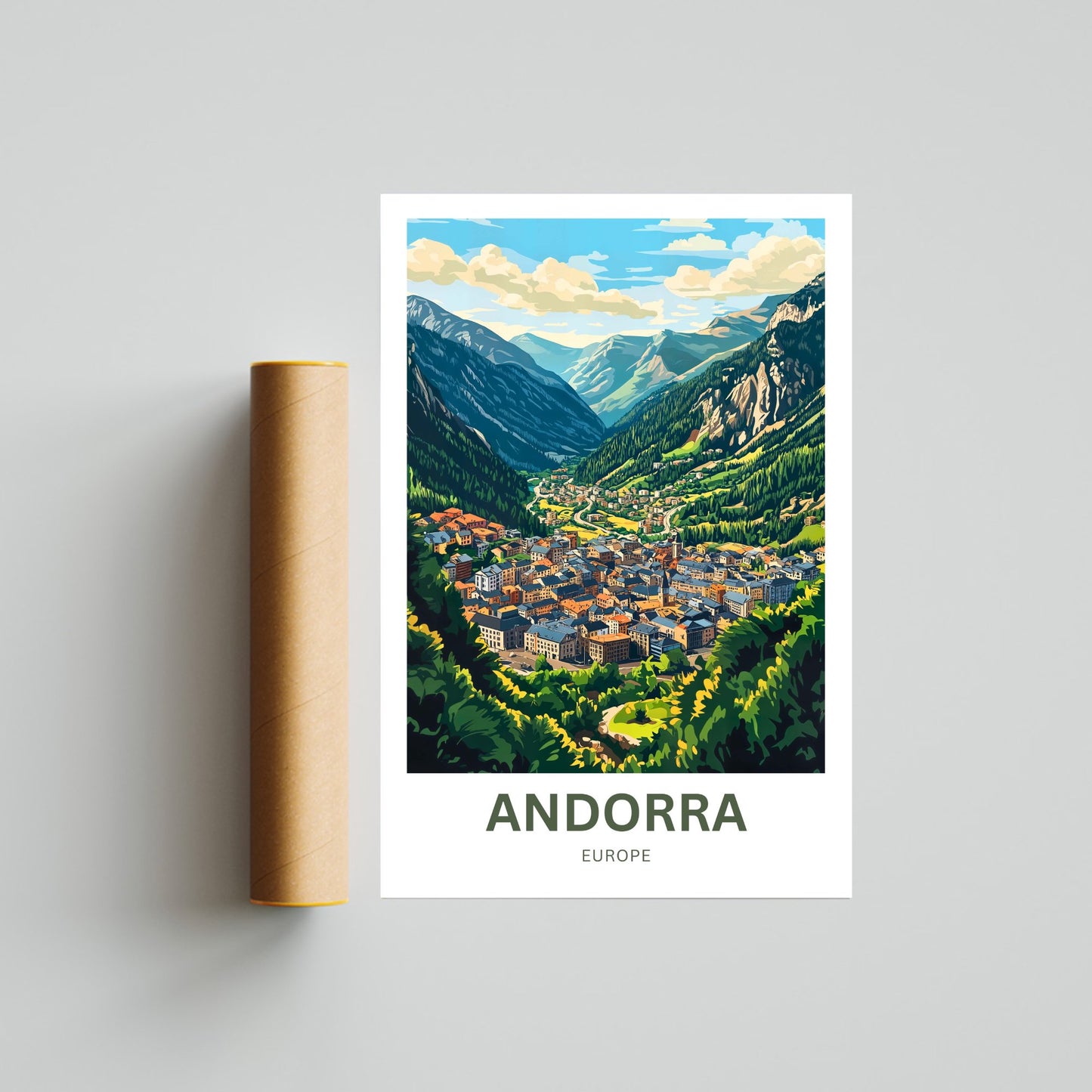 Andorra Travel Poster- Captivating View of La Vella