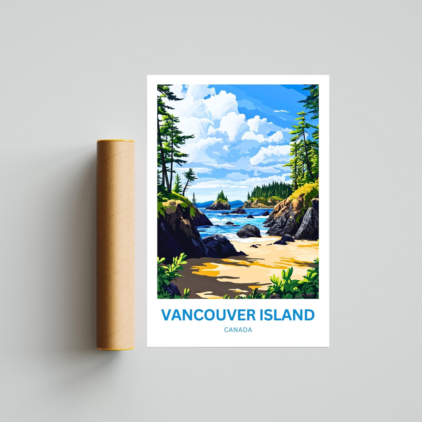 Vancouver Island Travel Poster - The Call of the Wild Coast