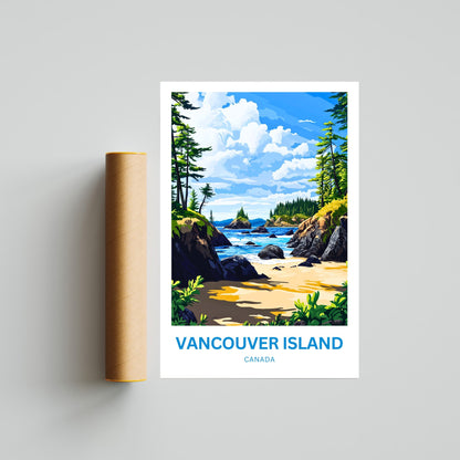 Vancouver Island Travel Poster - The Call of the Wild Coast