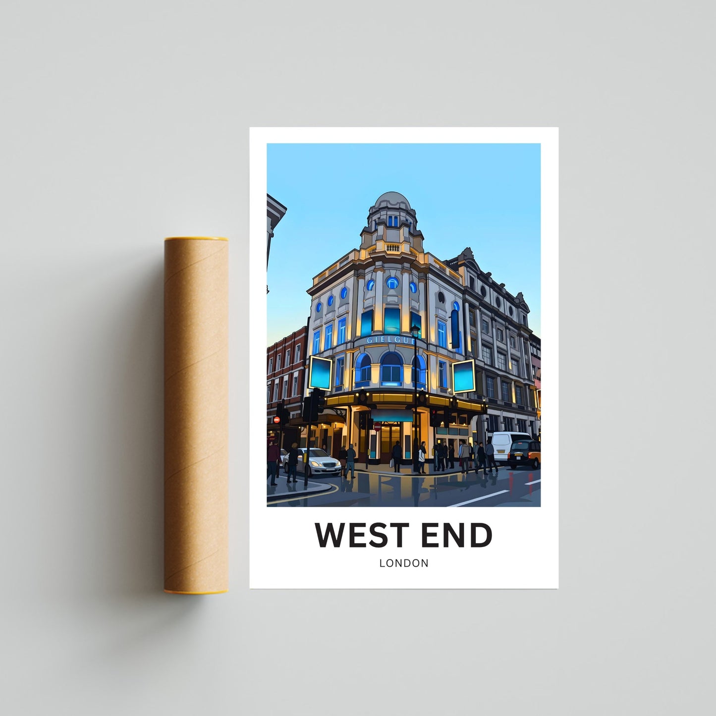 West End Travel Poster - London Theatre District