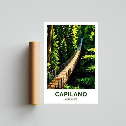 Capilano Suspension Bridge  Travel Poster - Above the rainforest