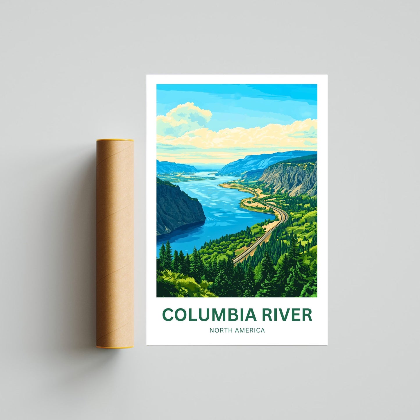 Columbia River Travel Poster- Wonders of the Columbia Gorge