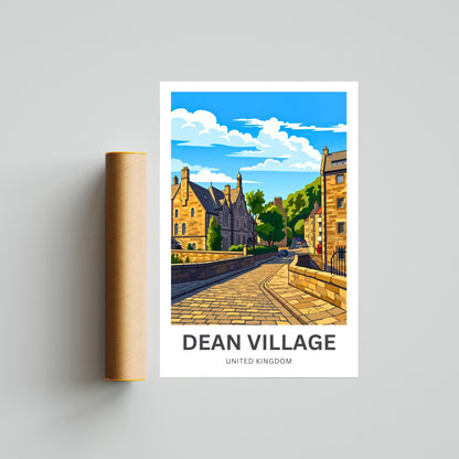 Dean Village Travel Poster - Beautiful Atmosphere View
