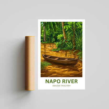 Napo River Travel Poster - Amazon Rainforest and Waters
