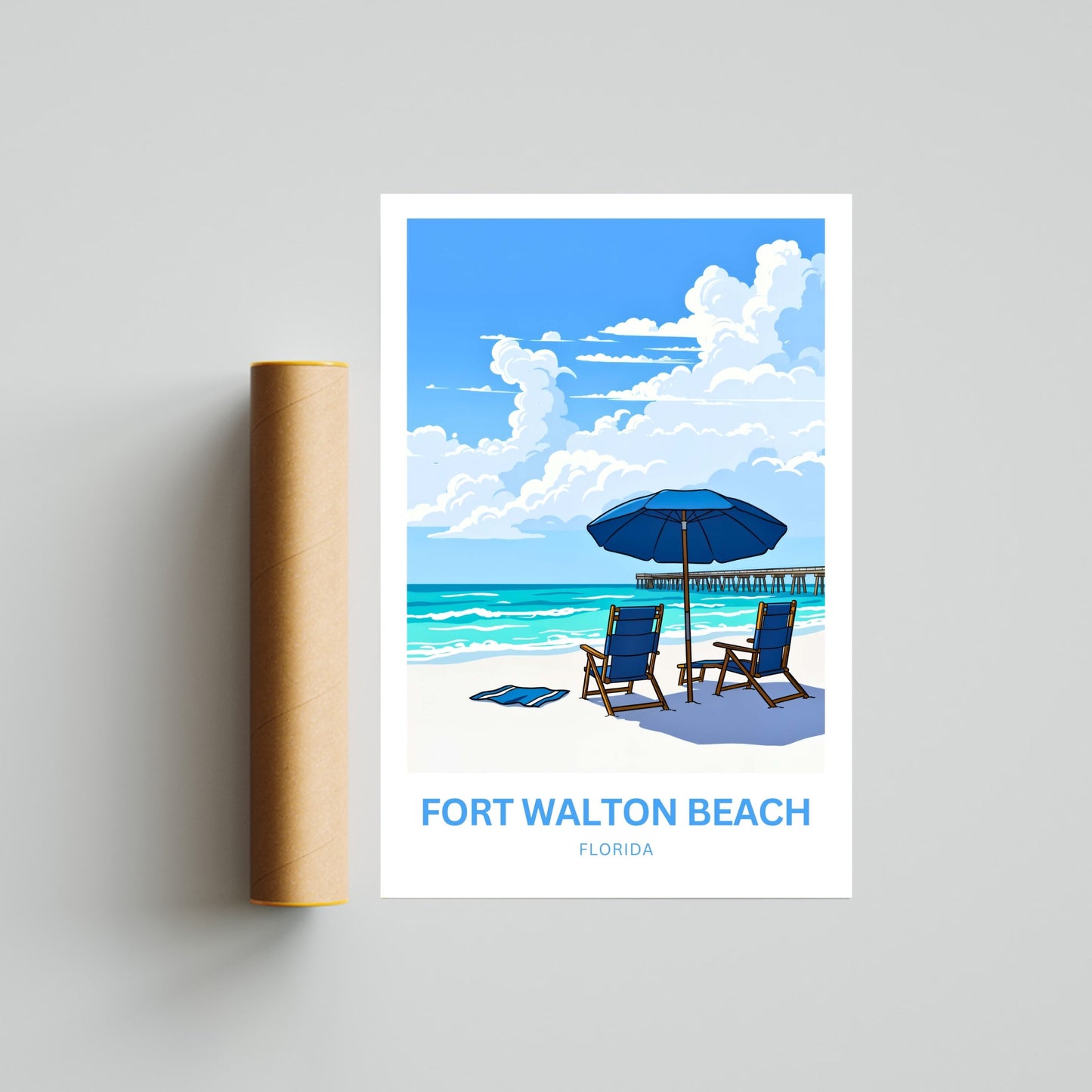 Fort Walton Beach Travel Poster - Coastal Paradise Found
