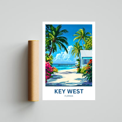 Key West Travel Poster  Village Island charm Florida