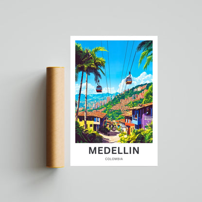 Medellín Travel Poster - Discover the Beautiful Nature View of Colombia