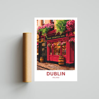 Dublin Travel Poster- Irish Spirit Lives Here