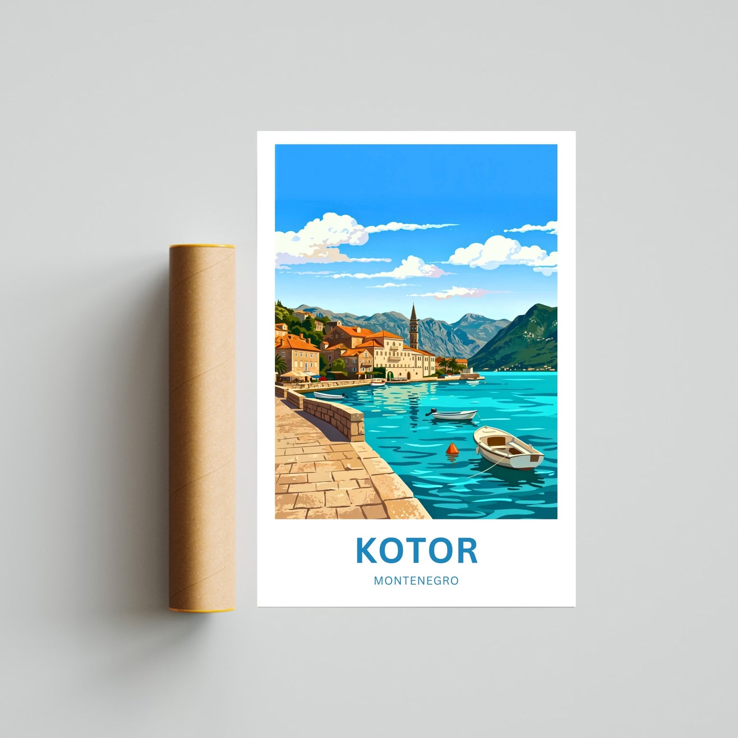 Kotor Travel Poster -   Pearl of Montenegro