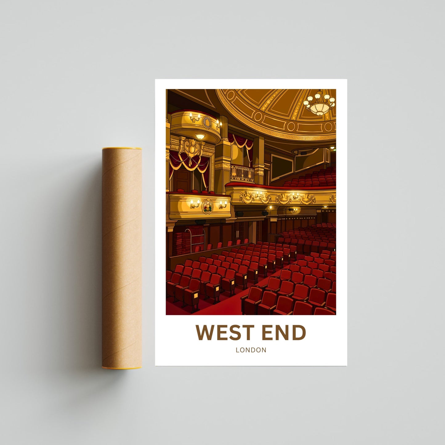 West End Travel Poster - London Theatre View