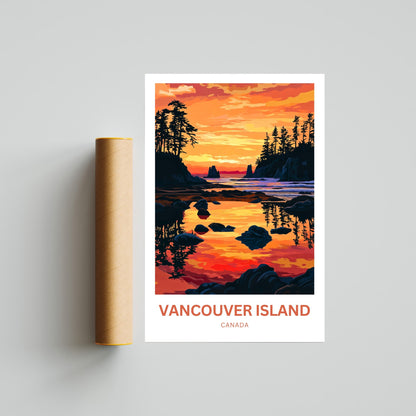 Vancouver Island Travel Poster - The Sunset Wilderness Beyond