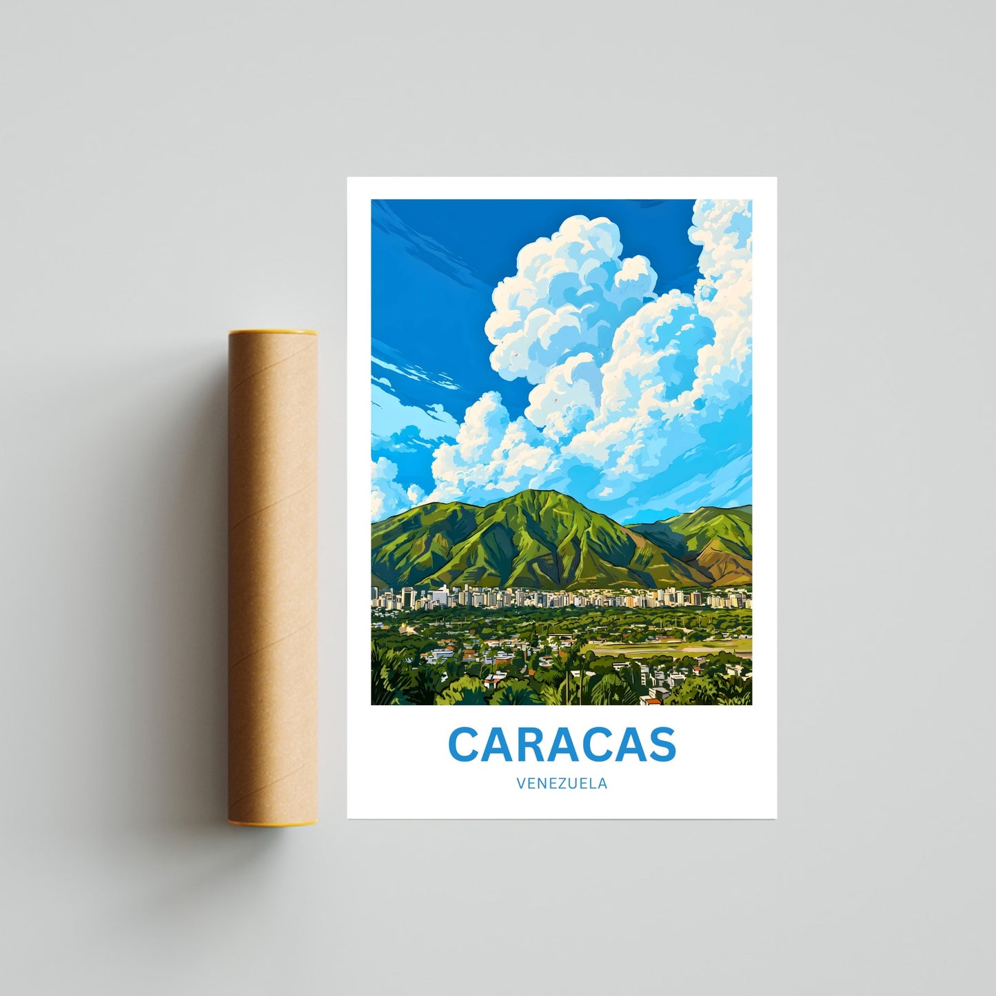 Caracas Travel Poster - City Beneath El Ávila