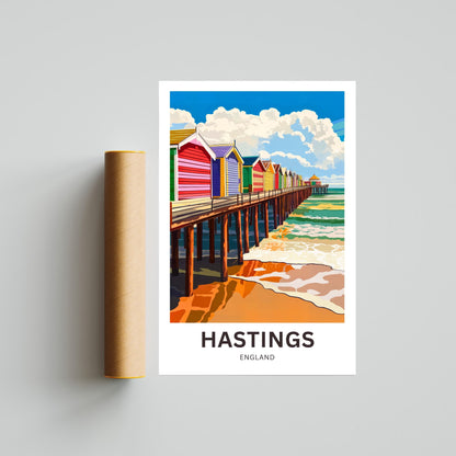 Hastings Travel Poster- England