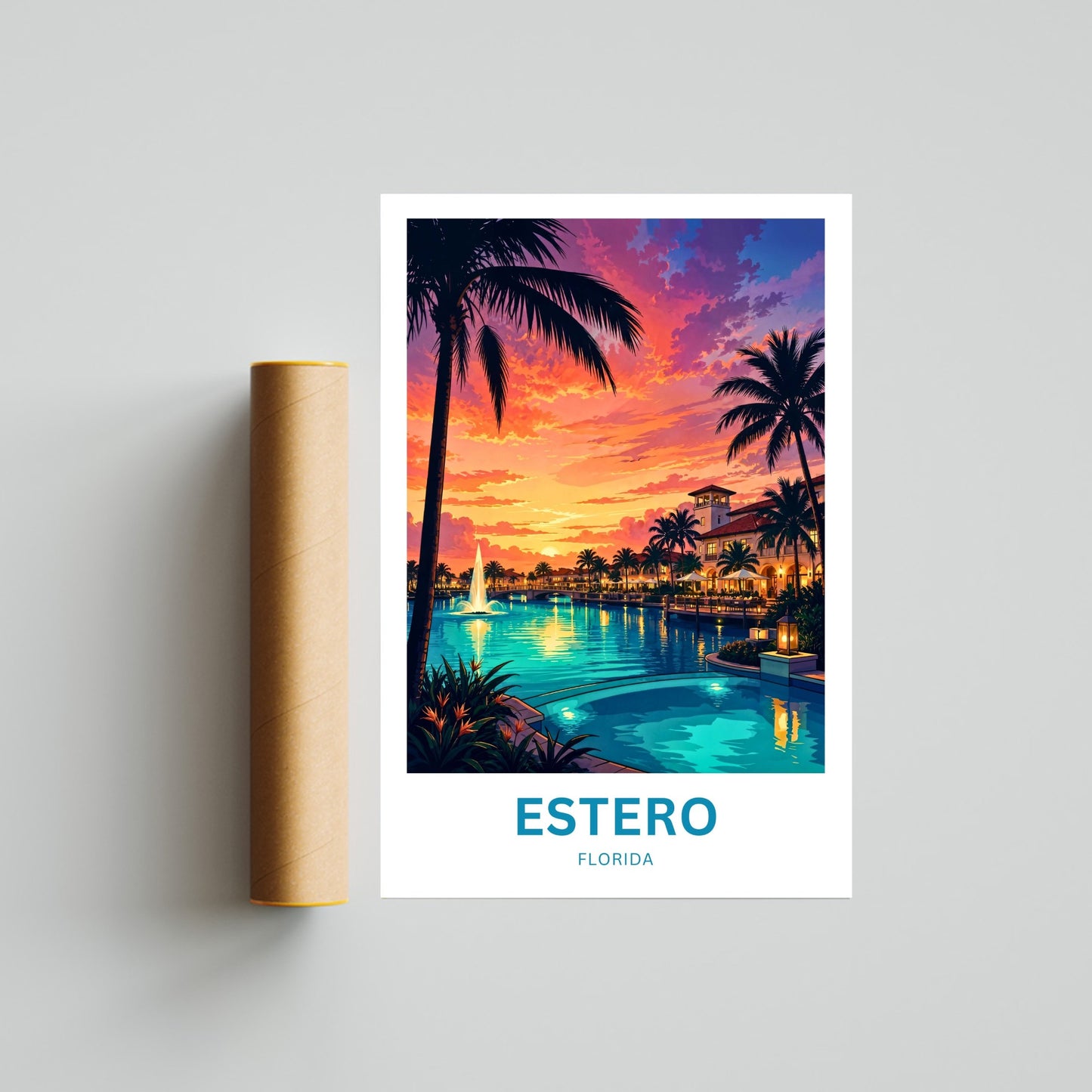 Estero Travel Poster - Florida Paradise Found