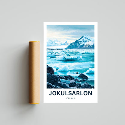 Jökulsárlón Travel Poster - Breathtaking View of Iceland Lagoon