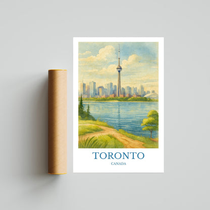 Toronto, Watercolor design poster, Canada Print, Toronto Wall Art