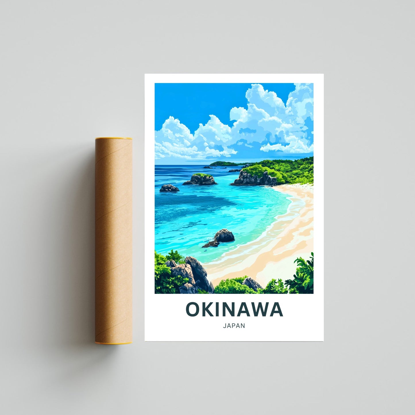Okinawa Beach Travel Poster  - Japan Captivating Island